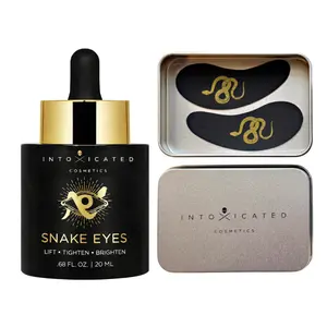 Intoxicated Cosmetics Snake Eyes Eye Serum & Re-Usable Under Eye Patches Set Anti-Aging Formula with SYN-AKE & Beautifeye for Fine Lines Wrinkles Dark Circles