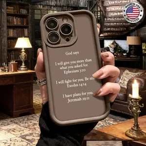 Minimalist Christian Bible Verse Quote Aesthetic Design Case for iPhone 17 16 15 14 Pro Max 13 12 11 XR XS Plus Air Slim Shockproof Anti Drop Protective Durable TPU Cover