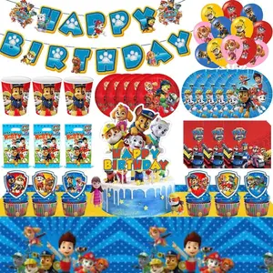 Birthday Party Decoration Paw Patrol Kids Birthday Party Supplies Dog Balloons Cup Plate Tablecloth Toys Baby Shower Toy