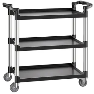 【fathersdaygift】VEVOR Heavy Duty Utility Cart 500 lbs Capacity 3-tier Service Cart with Wheels