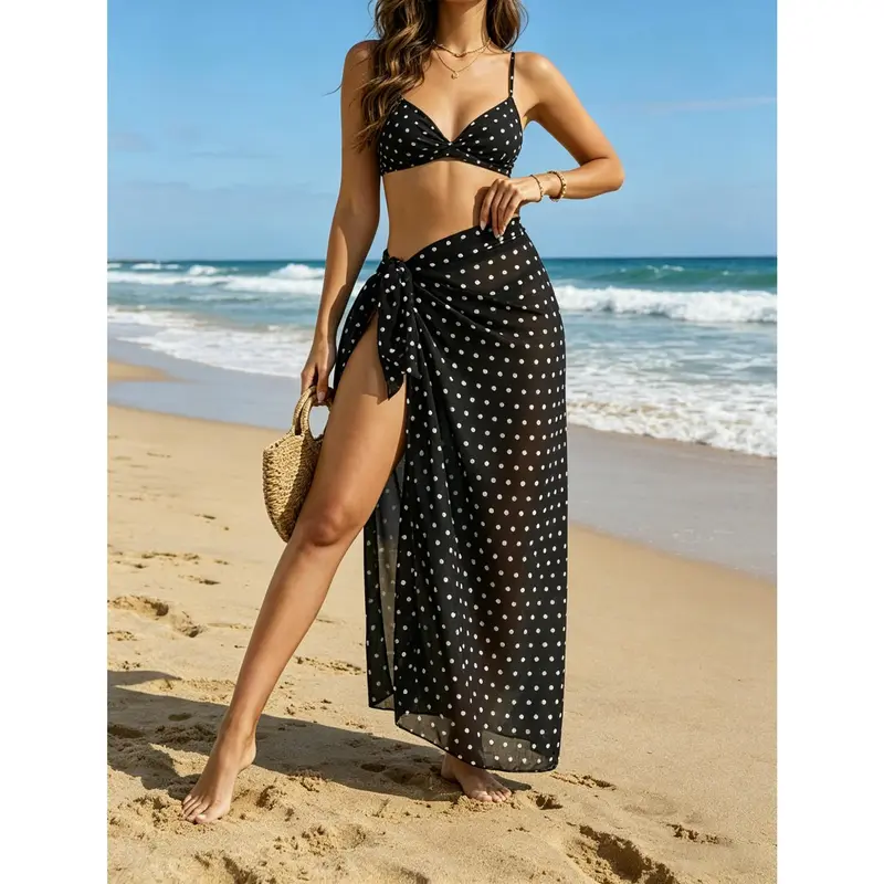 beach cover up wrap dress Allira Tie Waist Cover Up Beach Dress L/XL main image 0