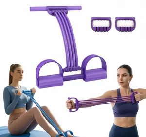 3 in 1 Multifunction Pedal Resistance Band,8 Tube Pedal Resistance Device,Adjustable Pedal Resistance Band with Handle,Natural Latex Sit-Up Trainer, Full-Body Shaping and Fitness Equipment