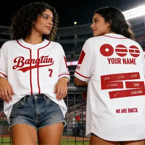 [Baseball Jersey] Custom Bangtan Members Baseball Jersey, Arirang World Tour 2026 Merch Shirt, Kpop Gift for Army, Football Jersey Gift Fans, Custom Kpop Jersey