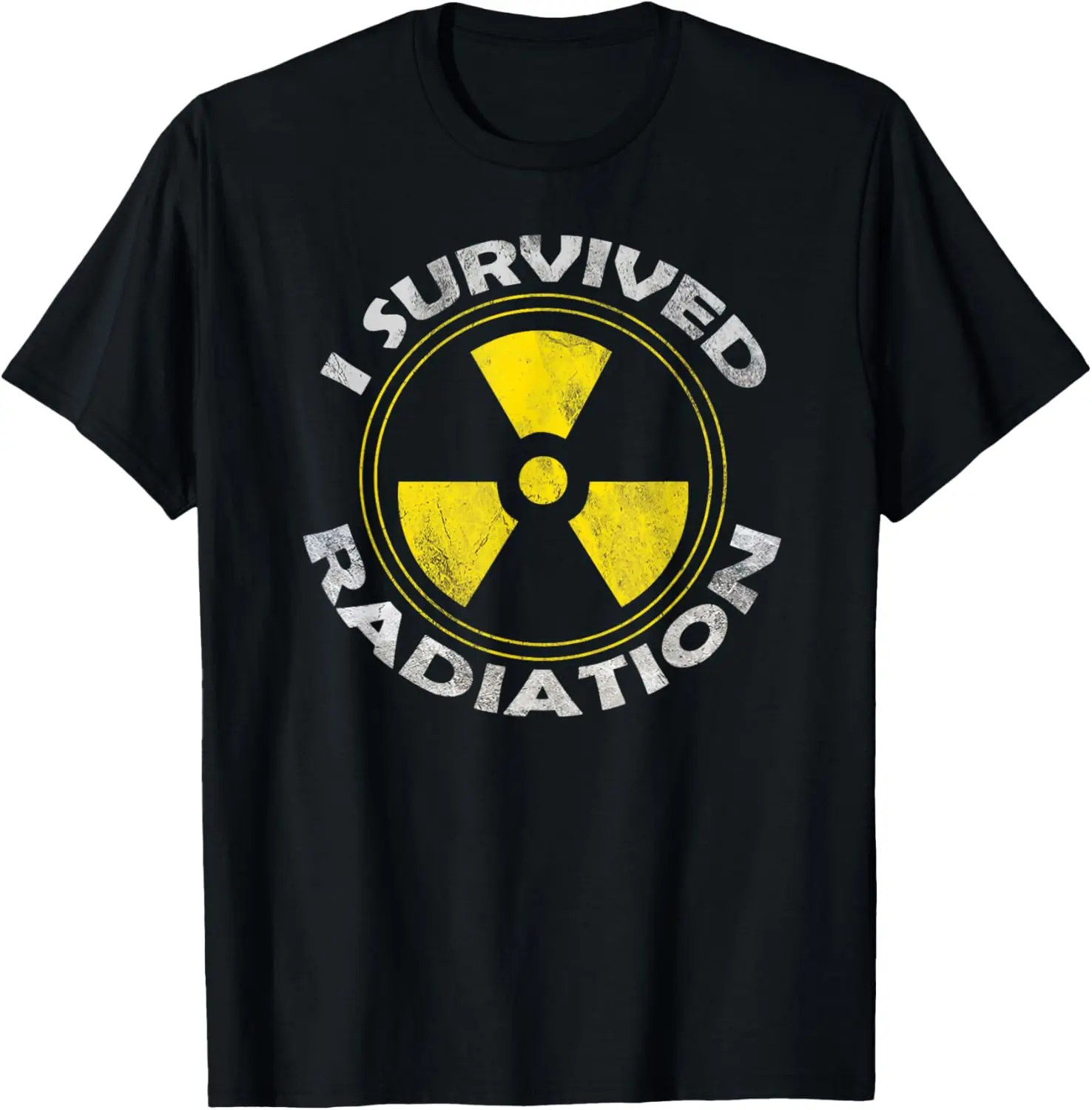 Women's "I Survived Radiation" Warrior Graphic T-Shirt - 100% Cotton, Casual Distressed, Short Sleeve, Round Neck Everyday Vintage Clothes Tshirt
