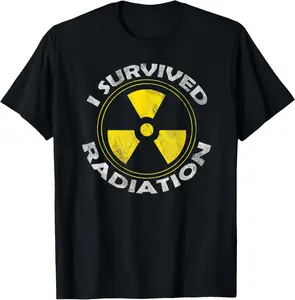 100%cotton with Crew Neck, Short Sleeve, Classic Fit, Straight Hemline, I Survived Radiation Warrior Design