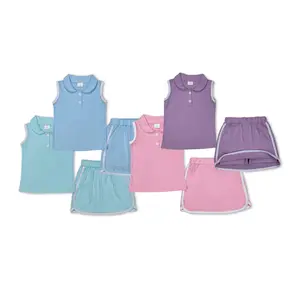 Girls Tennis Sleevless polo and Skort Set