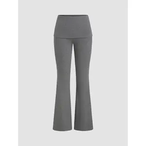 Cider [4 colors, size 0-10] Jersey Low Rise Solid Flared Trousers