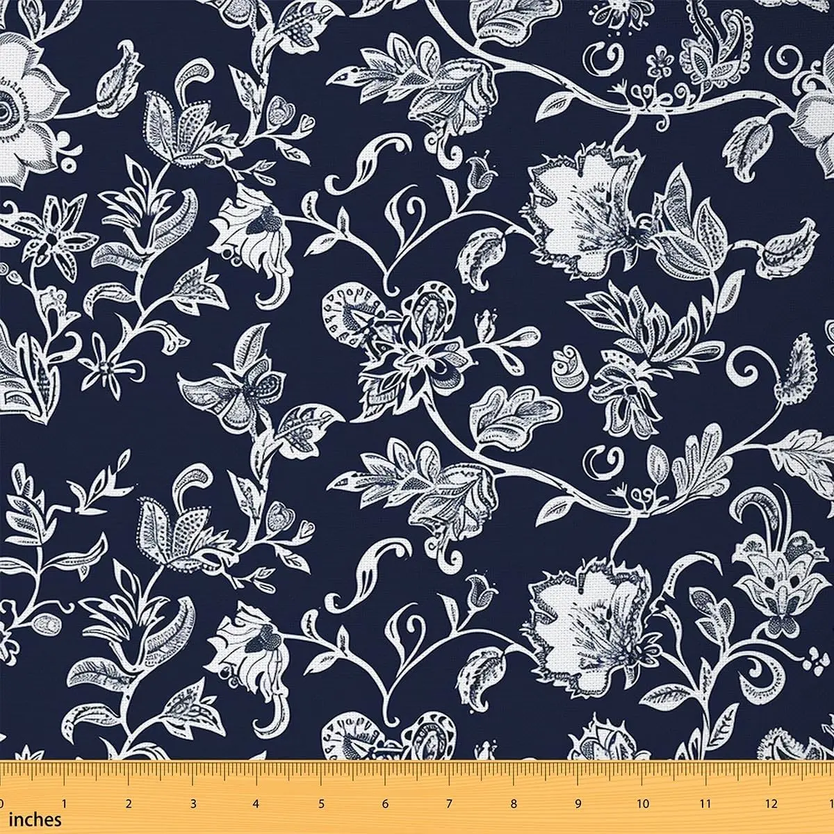 Feelyou Ethnic Paisley Upholstery Fabric - 1yd Colored Synthetic Woven Textile, Bohemian Retro Indian Exotic Fabric for DIY Projects, Outdoor Use, Colored Synthetic Fabric, Woven Textile Fabric