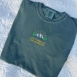 Embroidered Christian T-Shirt: Joy Comes in the Morning, Comfort Colors Tee