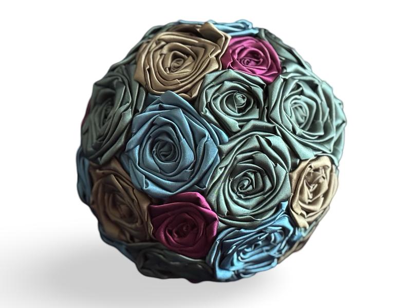 Geneva’s Bouquet | Dark Green, Teal, Olive, & Sangria | Elegant Winter Wedding Bouquet | Holiday Glam | Woodland Wedding Theme | Vintage Chic Bride | Handmade Satin Rose Bouquet | Sangria Wine Wedding Bouquet