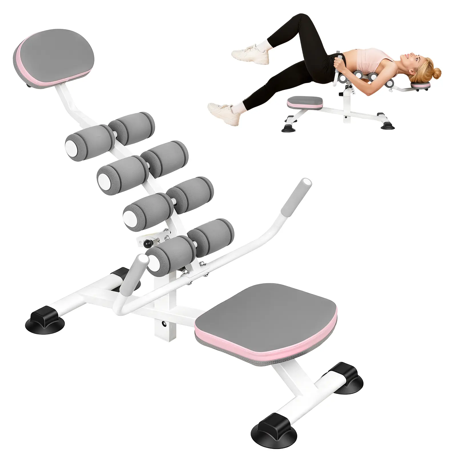 Explorinox Inversion Table for Back Pain Relief, Multi-Function Lumbar Stretch Device, Adjustable Backrest, Ergonomic Design, Thickened Pads, Back Stretcher for Home & Gym Use, Supports 440 lbs