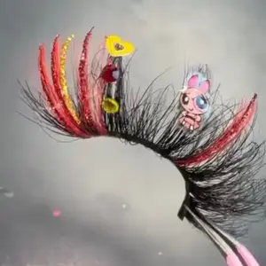 Red Blossom Super Hero Character Strips - Eyelashes for Makeup Application, Lightweight and Flexible Design