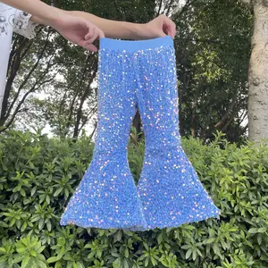 baby girl clothes blue girl sequin pant toddler bell bottom pant toddler party clothes winter pant
