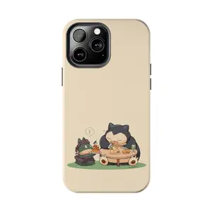 Snorlax & Munchlax Pokemon Tea Party Case for iPhone 17-7 Pro Max Plus & Samsung Galaxy S25-S21 Ultra Plus - Kawaii Anime Foodie Aesthetic Phone Cover unisex