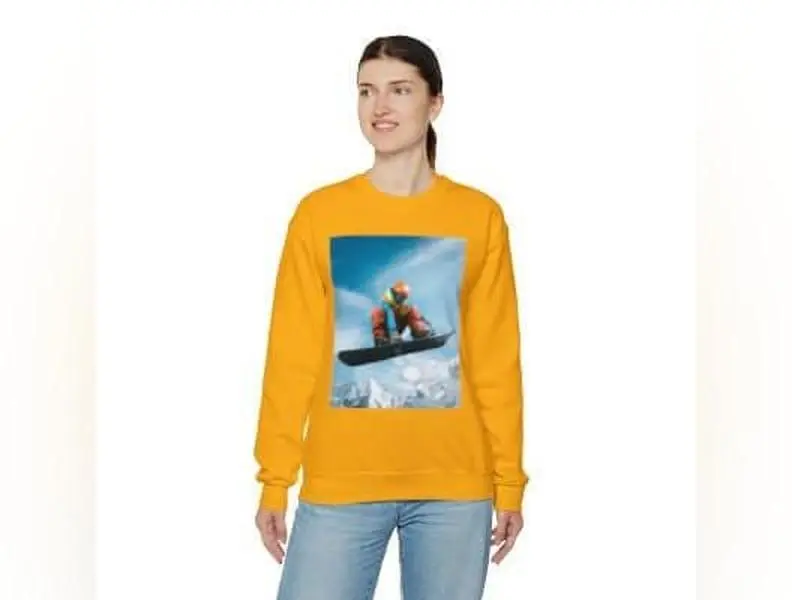 AIRBORNE - Premium Snowboarders Sweatshirt, Stylish Unisex Pullover, Skiing Sweatshirt, Winter Sports Apparel, Snowboarding Gift, Funny Sweatshirt Menswear Hoodie Sweater Women Man Tops Underwear