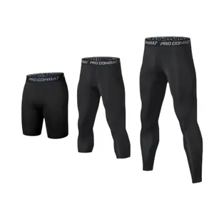 Mens Compression Pants Tights Cool Dry Leggings Sports Baselayer Running Tights Athletic Workout Active Shorts vivi