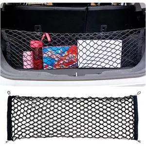 Car Rear Cargo Net with Good Elasticity&Tensile Strength Trunk Net Organizer for SUV Truck,Ideal Car Net Keeps Overlanding Accessories (L 43.3''x15.74'')