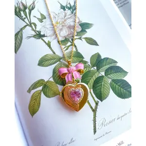 Coquette Bow Locket Necklace