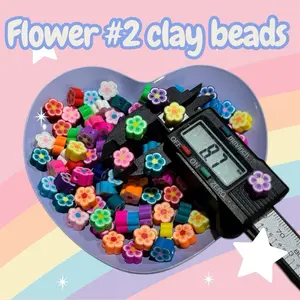 Flower #2 Clay Beads - Colorful Star-Shaped Beads for Crafting and Jewelry Making