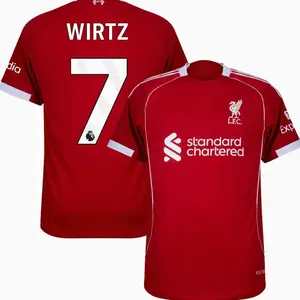 Unisex Soccer/Football Premier League Club Liverpool Florian Wirtz Home/Away 2025/26 Home Replica Player Jersey - Red