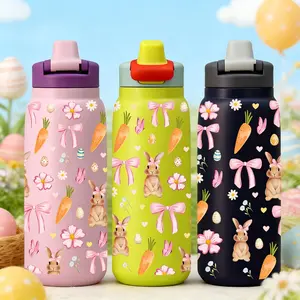 1 Pc 28oz Spout Stainless Steel Insulated Mug Easter Bunny Carrot Bow Pattern, Large Capacity Skinny Vacuum Cup, Double Wall Design, Leak Proof Spout Lid, Keeps Drinks Hot for 12 Hours Cold for 24 Hours, Cute Easter Gift for Women Men Spring Holiday