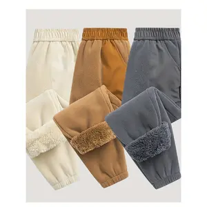 Boys' Cozy Fleece-Lined Joggers - Warm, Thick Sweatpants Winter & Fall, Elastic Waist with Pockets, Perfect Outdoor
