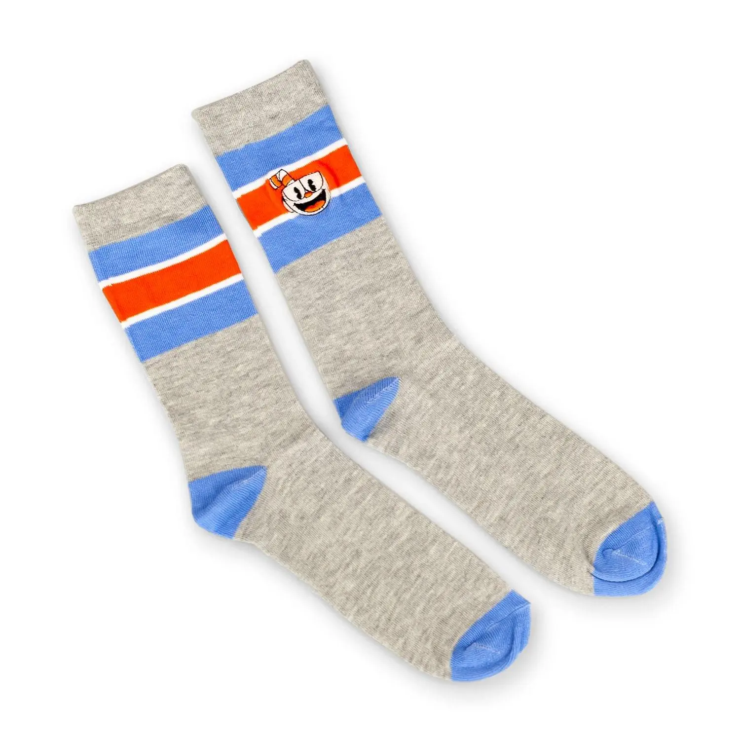 Men's Crew Socks with Striped Character Graphic, Soft Casual Mid-Calf Socks for Retro Game Fans, Birthday Christmas Gift, Fan Gift