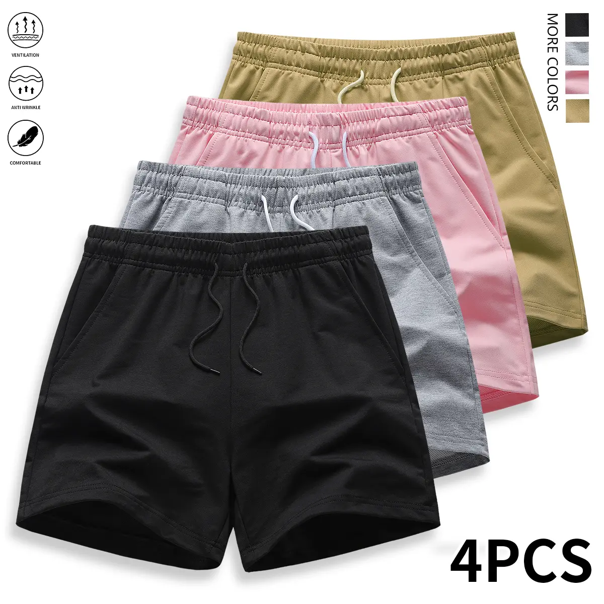 Black + Light Gray + Pink + Khaki