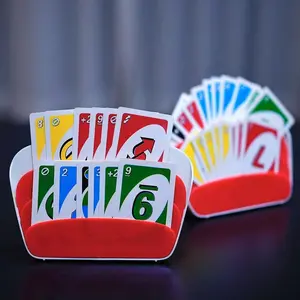 3-Layer Foldable Poker Card Holder, Durable PVC Multi-Capacity Storage for Poker & Card Games, Easy Access & Compact Folded Storage