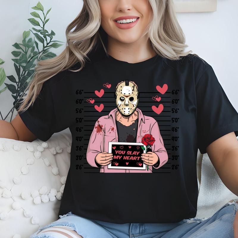 Valentine Horror Movie Characters Premade Gangsheet 6 Transfers Ready to Press DTF Hot Peel All Seasons Faux Rhinestone