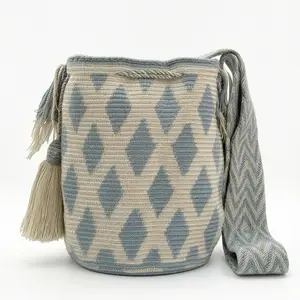 Handmade Woven Bucket Bag in Shoulder Style with Wide Liner & Internal Pocket Perfect for Travel & Personal Use