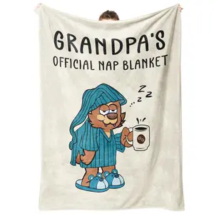 Gifts for Grandpa from Grandchildren, Grandpa Birthday Gifts Blanket, Grandpa Gifts for Father's Day, Christmas, Thanksgiving, Fluffy Blanket for Grandpa, 50 x 60 in
