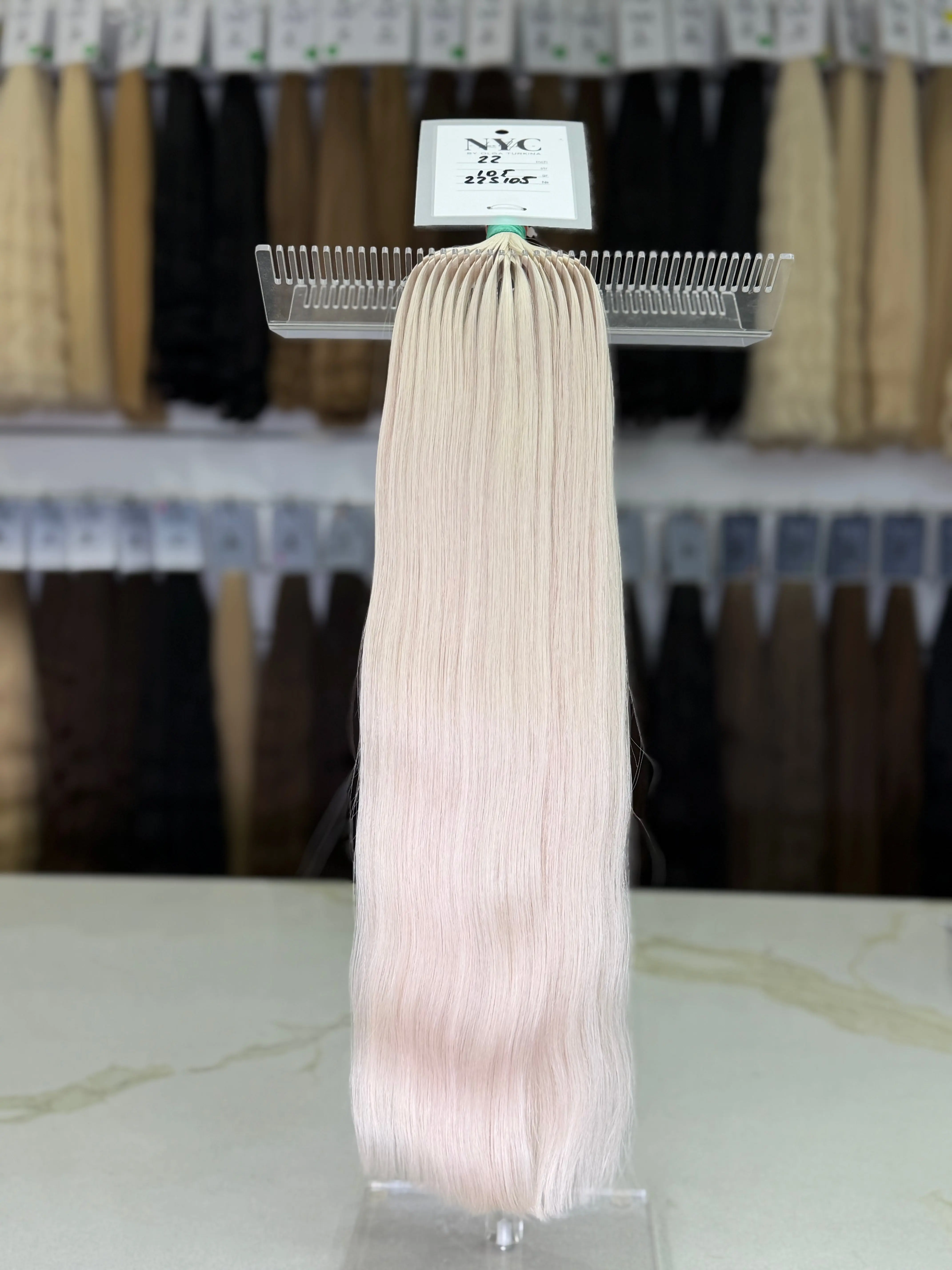 Premium Slavic Colored Hair Blonde Wavy Bulk 22 Inch | LuxHairNYC