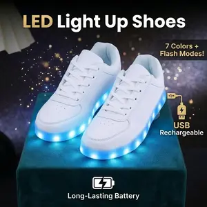 Lumubby Unisex LED Light Up Shoes for Men Women , USB Rechargeable Glowing Sneakers for Rave Festival Party Shuffle Dance Night Out