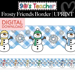 Printable Retro Frosty Friends Border | 90s Teacher
