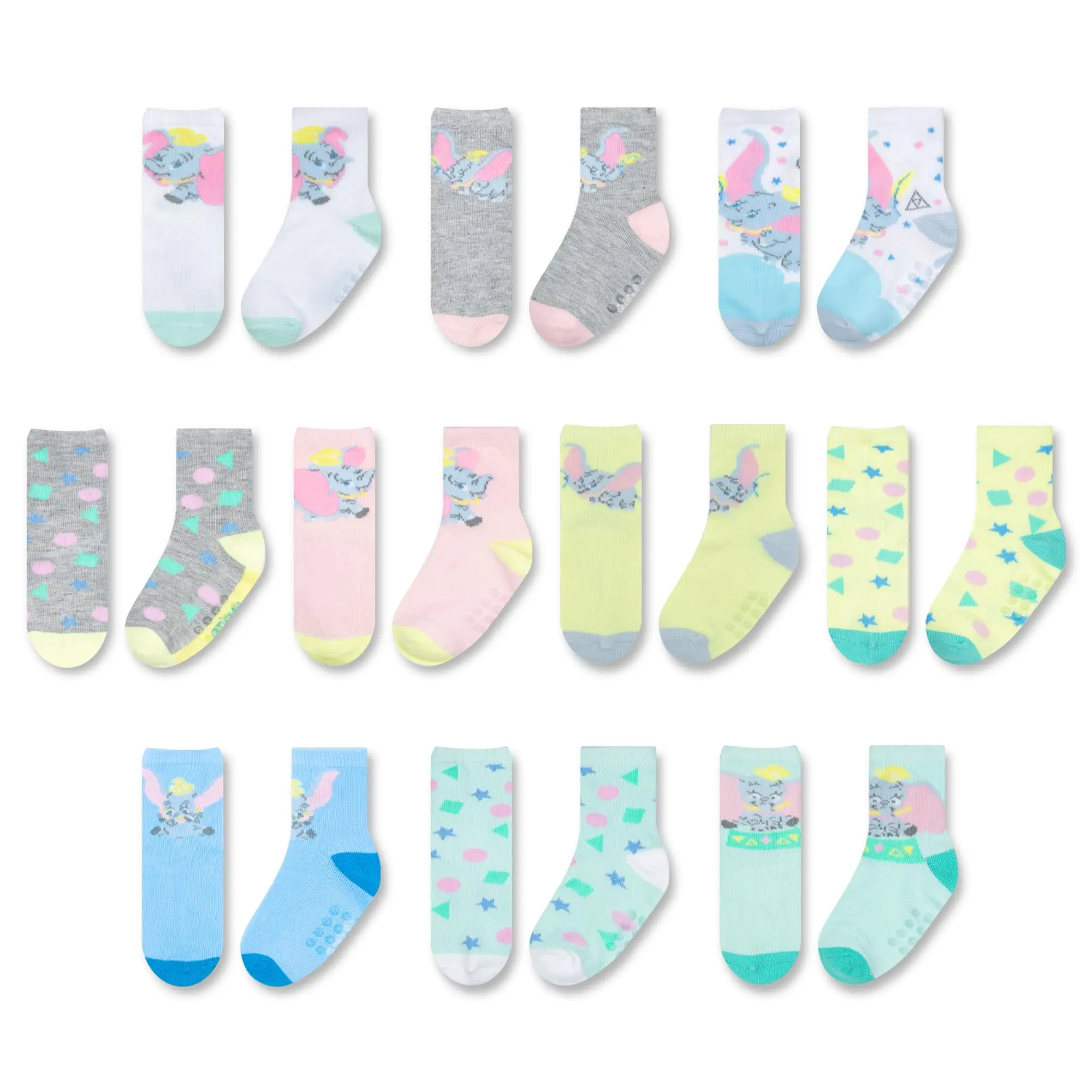 Disney Toddler Socks - 10 Pack with Grippers, Pooh, Cars & More for Ages 6-36 Months, Practical, Birthdays, Exploring, 6-36 Mo., Anti-Slip, Character Prints