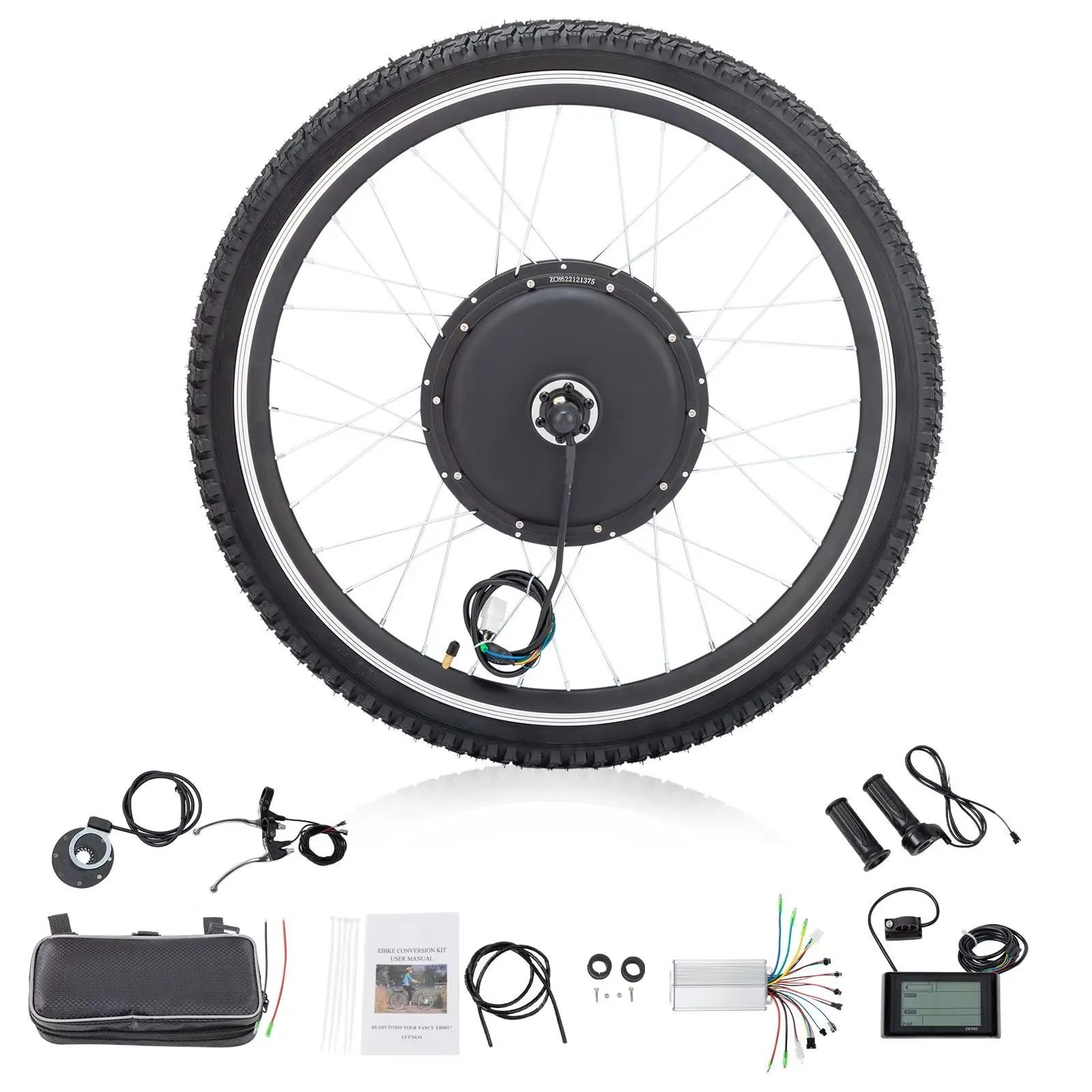 26 in Rear Wheel Electric Bicycle Conversion Kit, 48V 35A 1500W Motor Ebike Tire for Cycling Sports & Outdoor Leisure Equipment