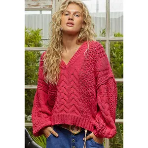 Chenille Sweater in Fuchsia