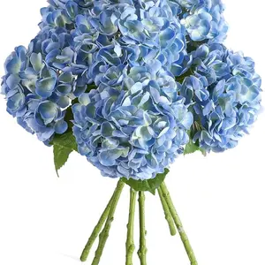 Flowers Hydrangea Artificial Flowers, Lifelike Silk Artificial Hydrangeas, Flowers with Home Office Decor or Wedding Arrange Holiday and Birthday Party Decorations