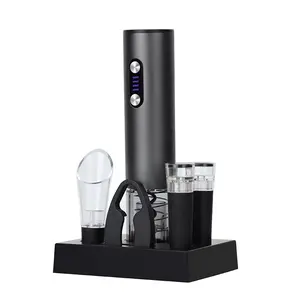 Aluminum Alloy Electric Wine Bottle Opener Automatic Red Wine Corkscrew Wine Opener Wine Tools Foil Cutter Pourer Vacuum Stopper