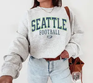 [SALE UP TO 49%] Vintage Seattle Football Sweatshirt, Retro Seattle Football T-Shirt, Custom Football Jersey, Seattle Fan Merch, Gift for Seattle Fan