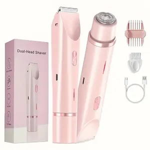 Mother's Day gifts-Dual-Head Electric Hair Removal Tool, USB rechargeable portable facial hair remover - A two-in-one eyebrow and face shaving tool for women - Pain-free hair removal, creating perfect skin and makeup appearance chin underarm leg summervib