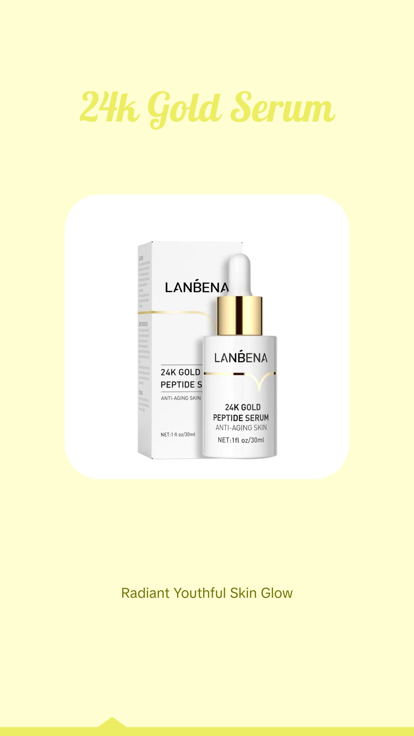 LANBENA 24k Gold Peptide Serum Skincare Anti Aging body skin bath gift