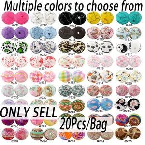 Silicone Beads, 20pcs/set Colorful Beads, Interchangeable Beads for DIY Beading Pen, DIY Accessories for DIY Beading Pen, DIY Accessories for Beading Pen, Bead Assortment, Beading Making