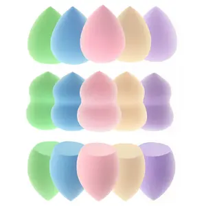 15 PCS Makeup Sponge Set, Soft Beauty Blender Sponges Multi Shape for Liquid Cream Powder Foundation Concealer