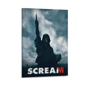Spooky Ghostface - Designed Canvas Wall Art, A Hip Poster for Scream Film - Inspired Decor Canvas Poster Bedroom Decor Sports Landscape Office Room Decor Gift Frames Ornaments