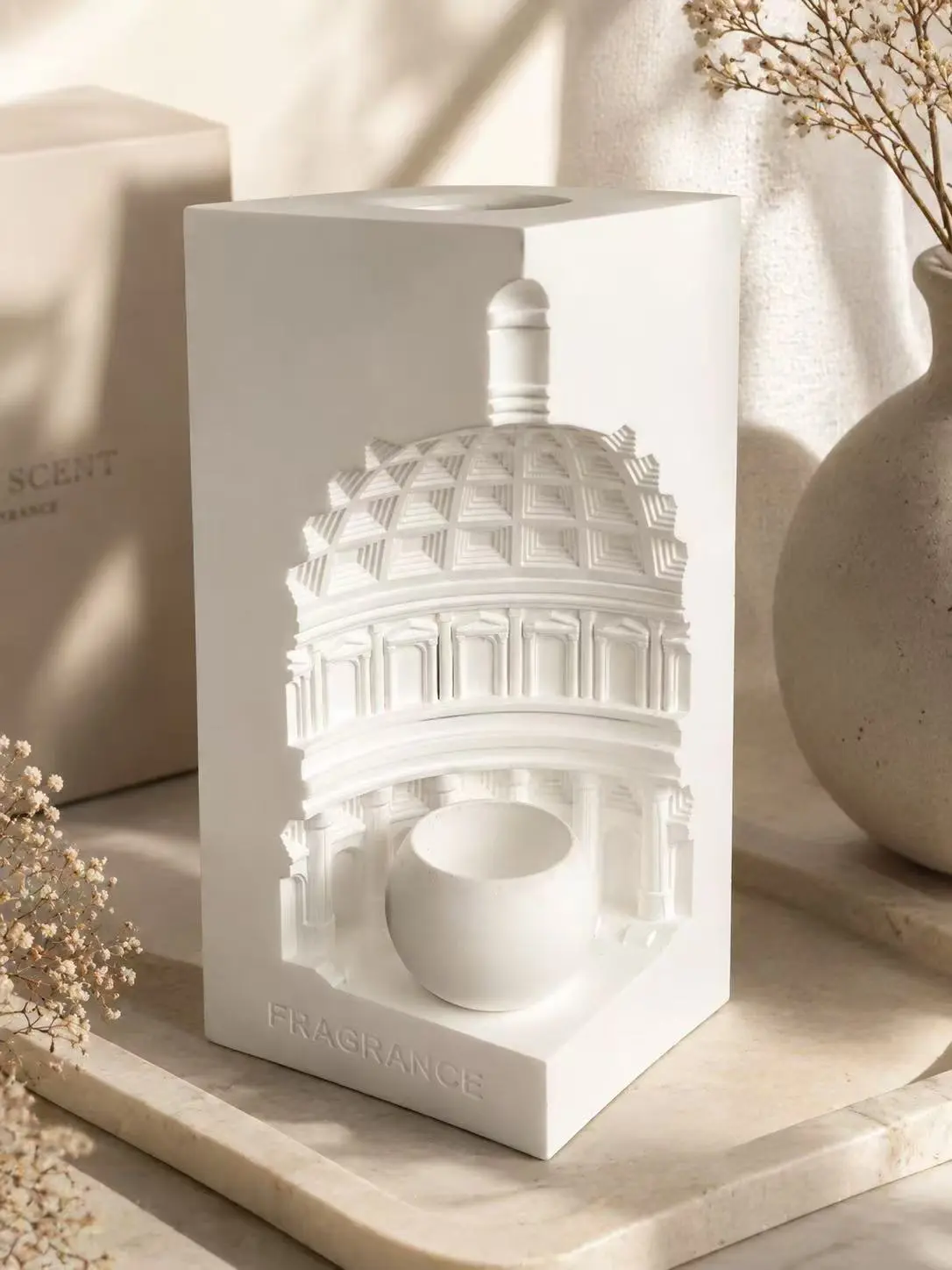 Architectural Plaster Diffuser Stone | Home Fragrance Decor | Reusable Aroma Stone