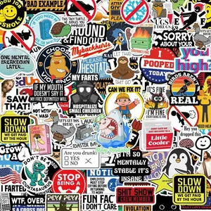 Little Cooler 150-300 PCS Funny Hard Hat Stickers - Waterproof Vinyl for Welding Helmet, Tool Box, Electrician, Mechanic, Cars - Blue Collar Accessories