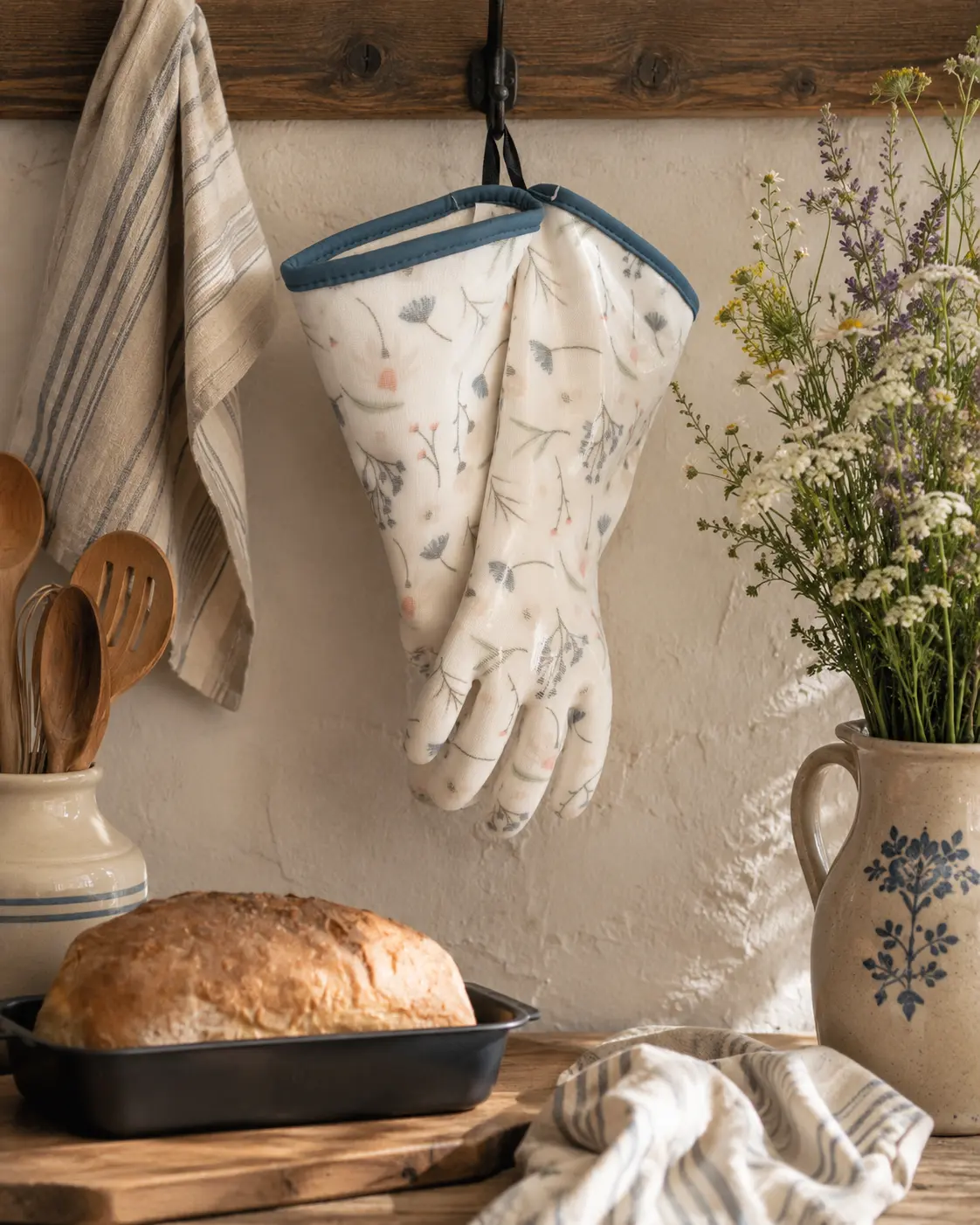 Food-Grade Silicone & Cotton Oven Gloves – Wrapped Edge
