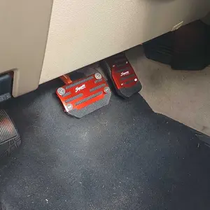 [2pCs Auto Transmission Pedal Kit]2Pcs Aluminum Alloy Automatic Transmission Car Pedal Set (Including Accelerator Pedal & Brake Pedal) - Universal Non-Slip Pedal Cover - Sporty Decorative Accessory